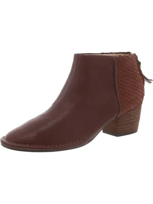 Spiced Ruby Womens Leather Textured Ankle Boots