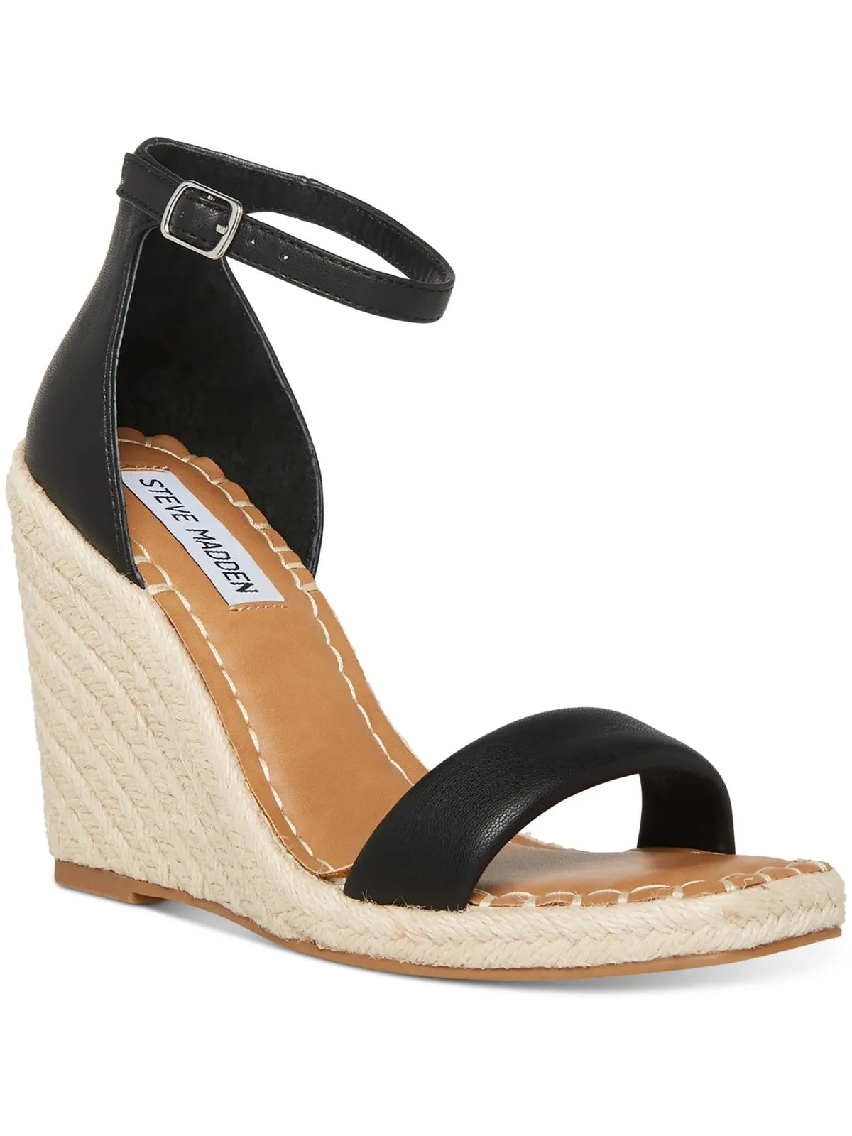 Submit Womens Faux Leather Ankle Strap Espadrilles