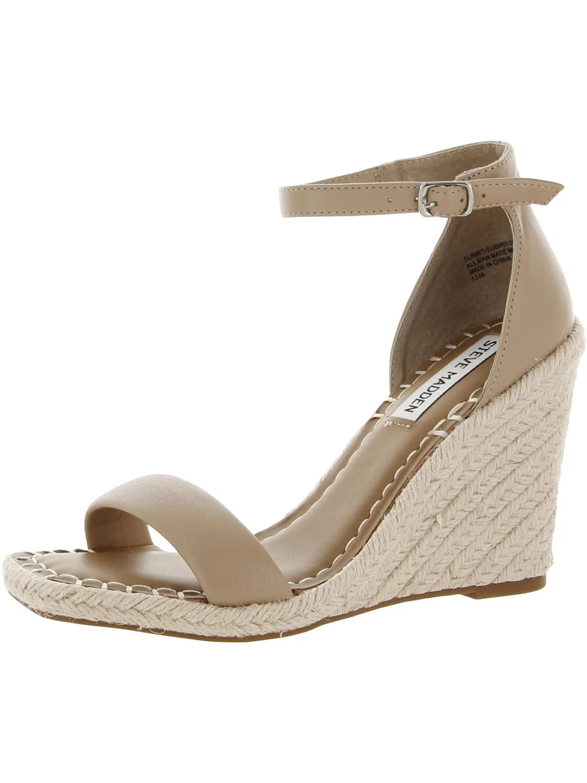 Submit Womens Faux Leather Ankle Strap Espadrilles