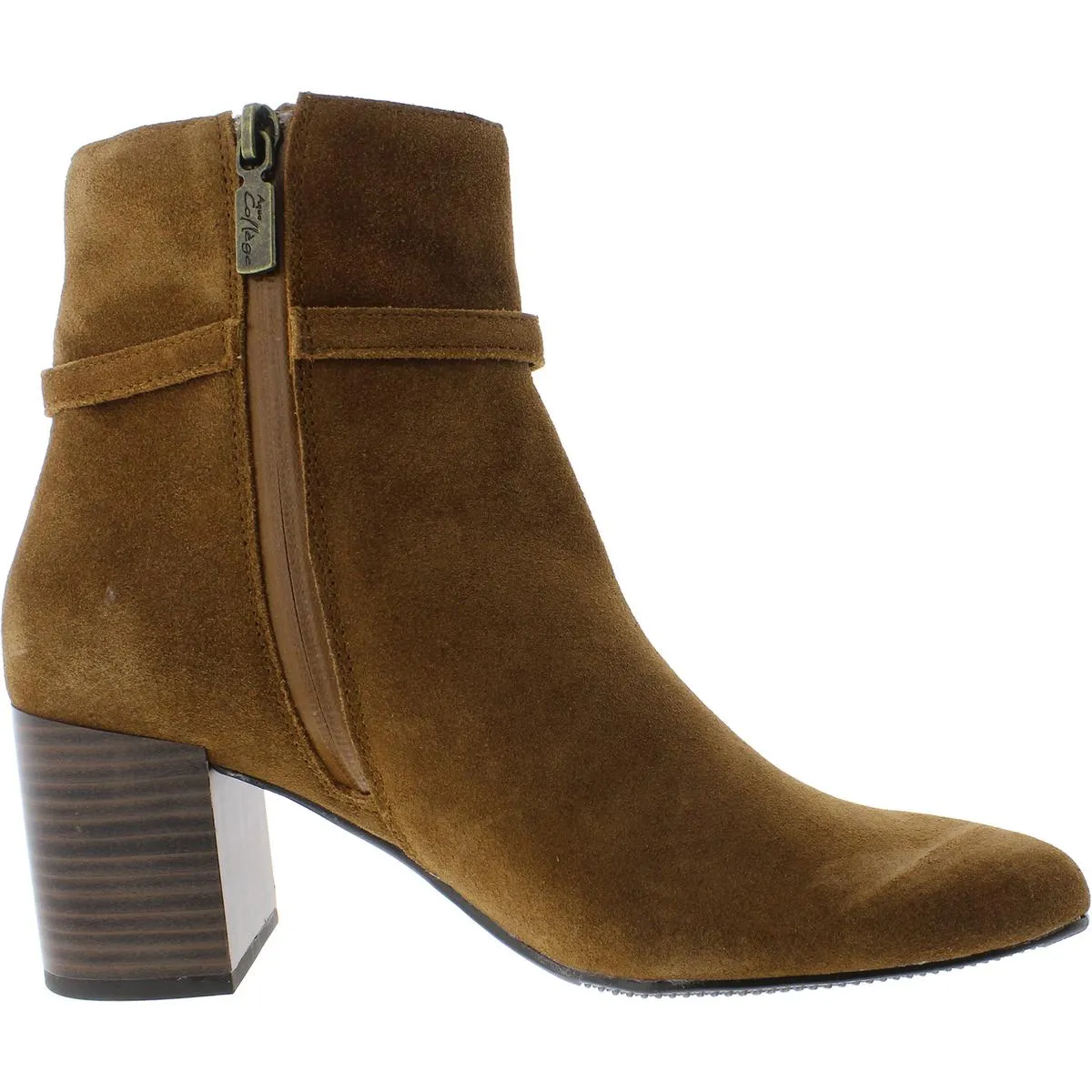 Tatum Womens Suede Stacked Heel Ankle Boots