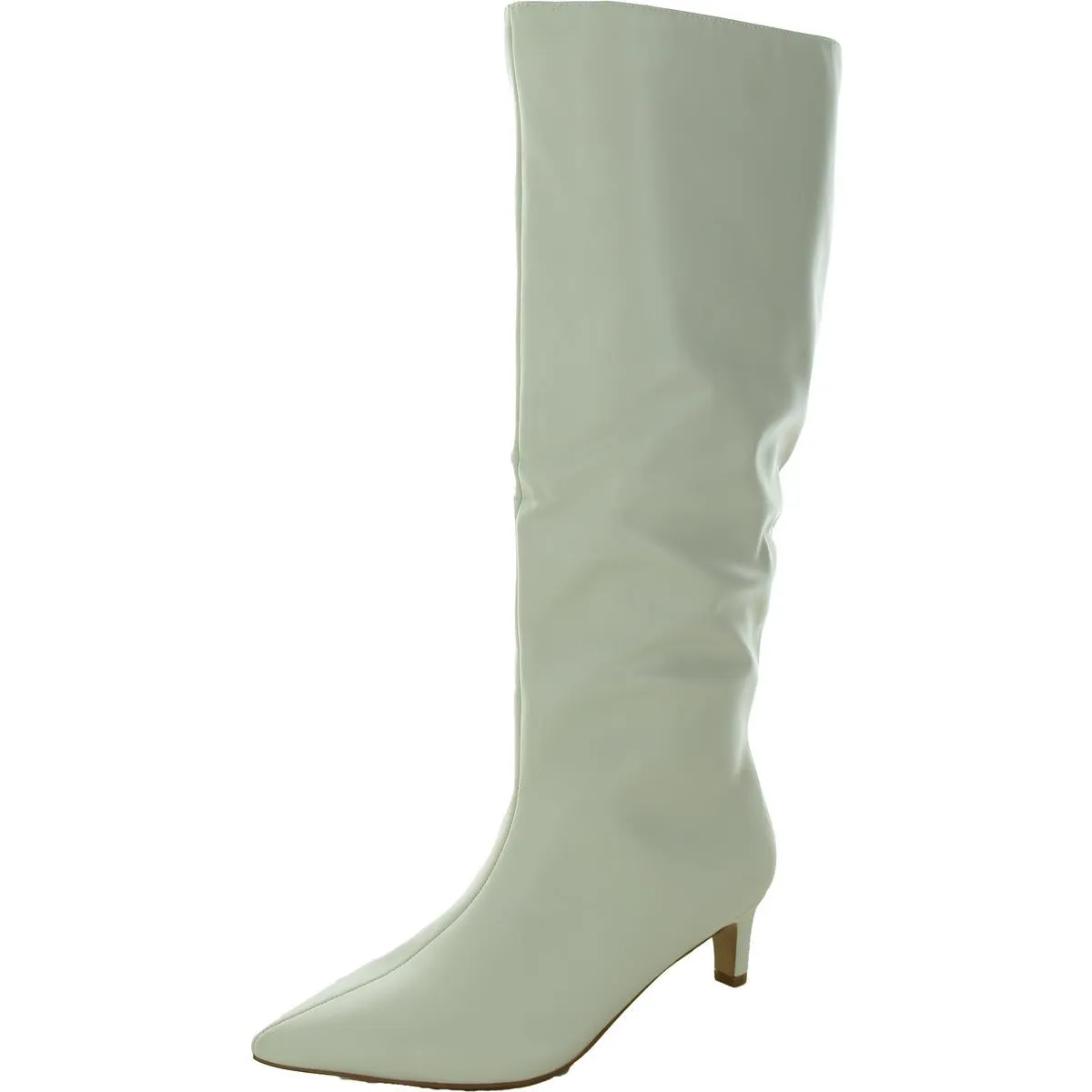 Tullip Womens Pointed Toe Kitten Heel Knee-High Boots