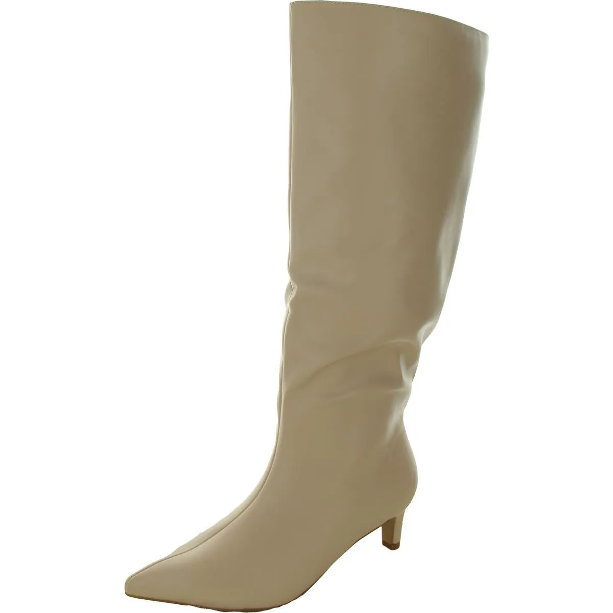 Tullip Womens Pointed Toe Kitten Heel Knee-High Boots