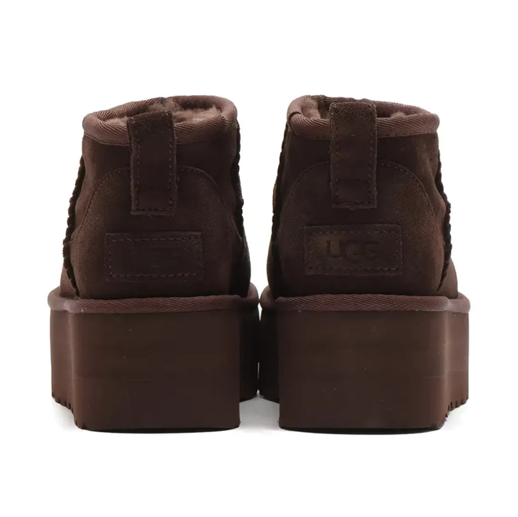 Ugg Classic Ultra Mini Suede Leather Women's Platform Boots