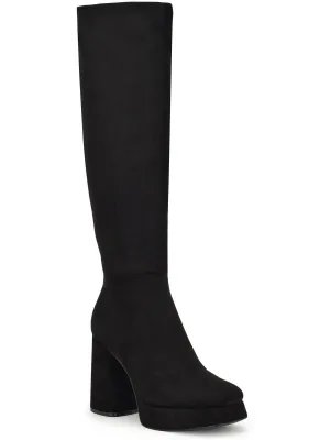 Vadda 2  Womens Faux Suede Wide Calf Knee-High Boots