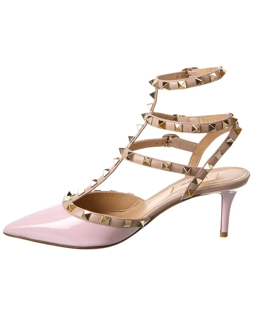 Valentino Rockstud Caged 65 Patent Ankle Strap Pump
