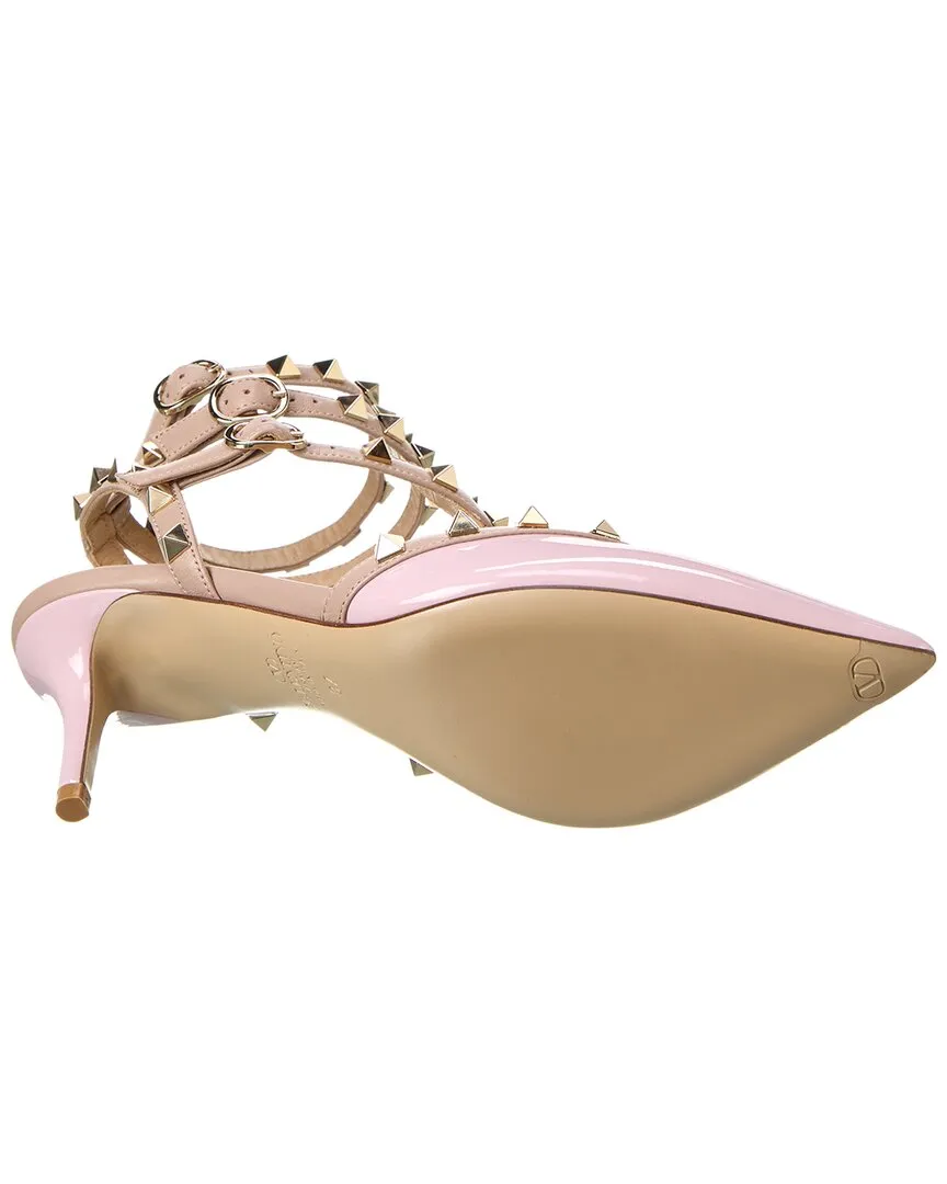 Valentino Rockstud Caged 65 Patent Ankle Strap Pump