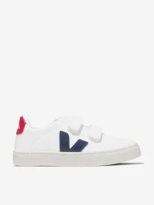 Veja Kids Small Esplar Velcro Trainers in White