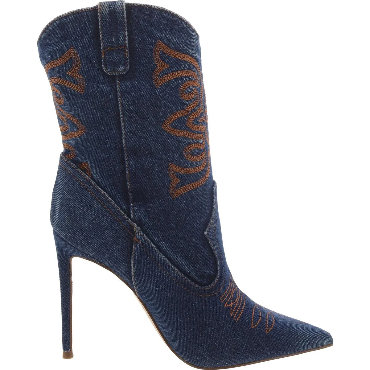 Venezia Womens Denim Pointed Toe Ankle Boots
