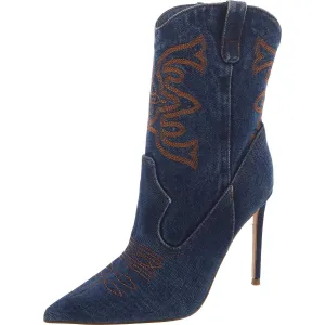 Venezia Womens Denim Pointed Toe Ankle Boots