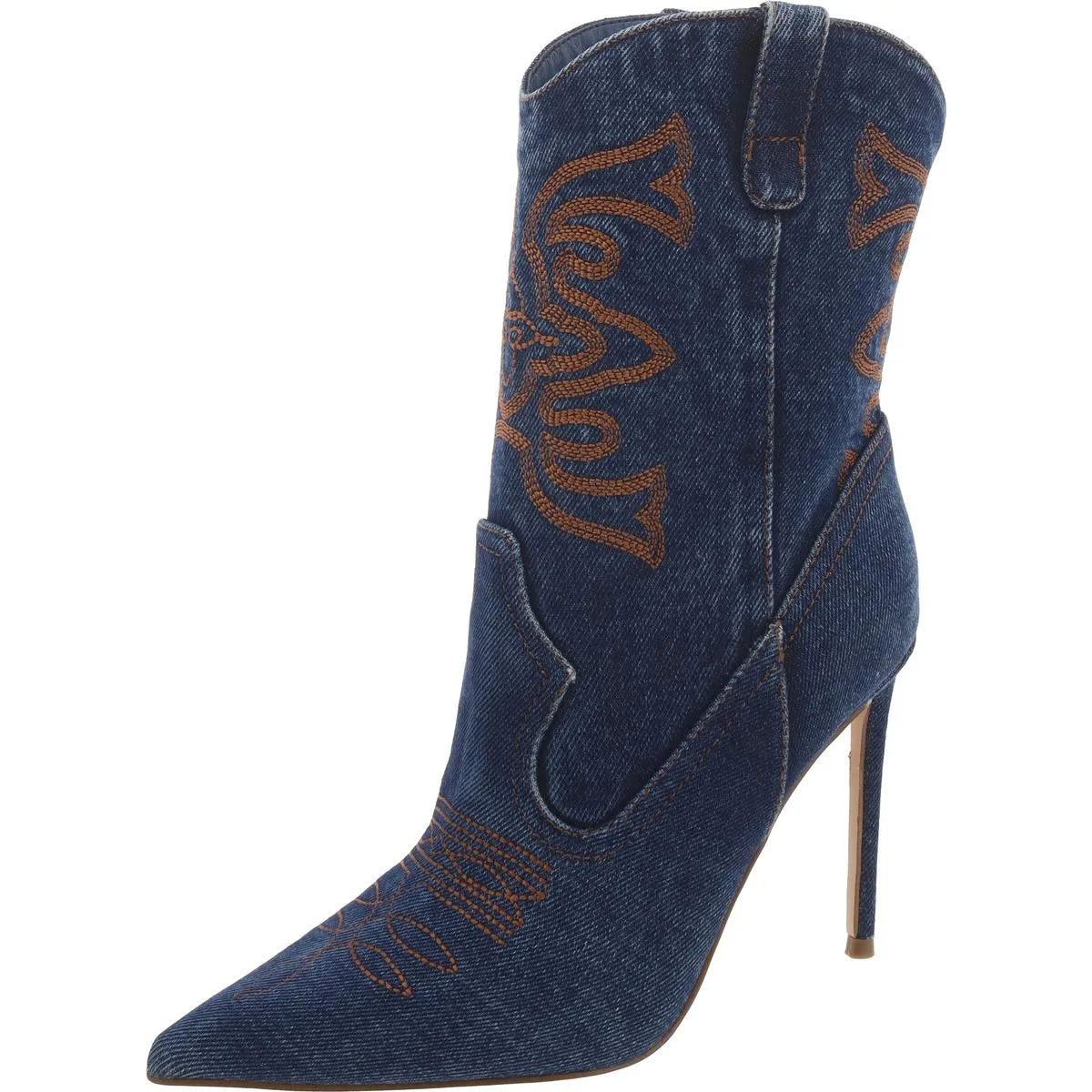 Venezia Womens Denim Pointed Toe Ankle Boots