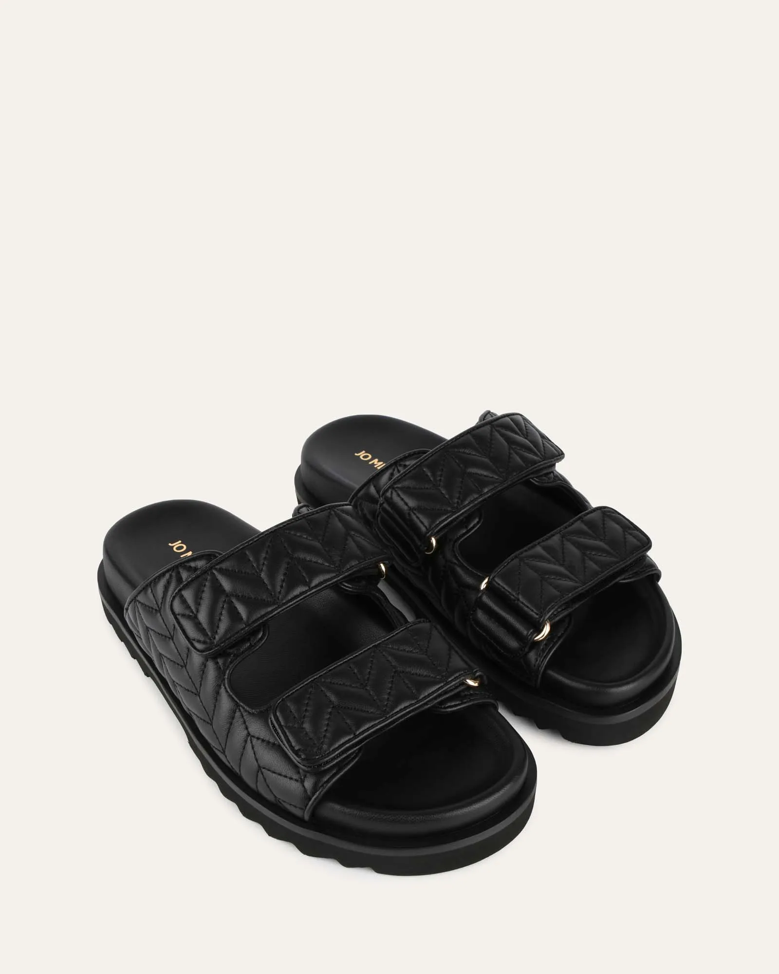 VERITY FLAT SANDALS BLACK LEATHER