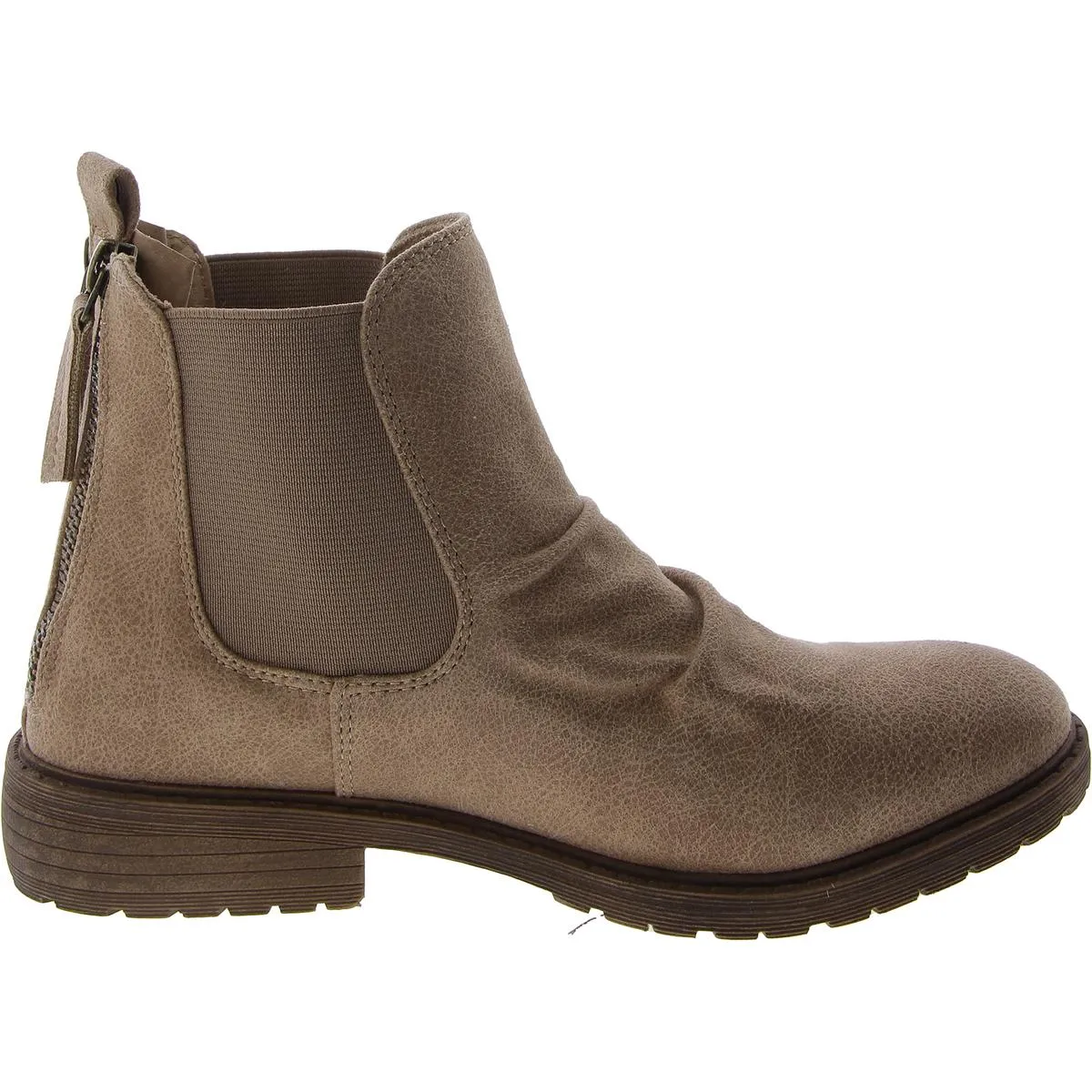 VIENNA Womens Faux Suede Double Zipper Ankle Boots