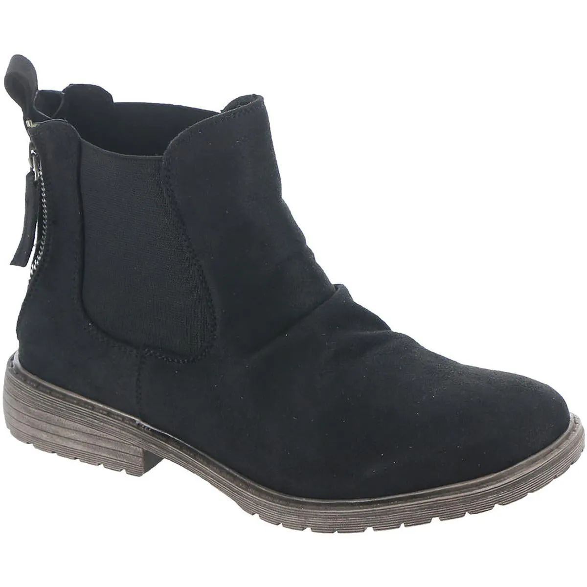 VIENNA Womens Faux Suede Double Zipper Ankle Boots