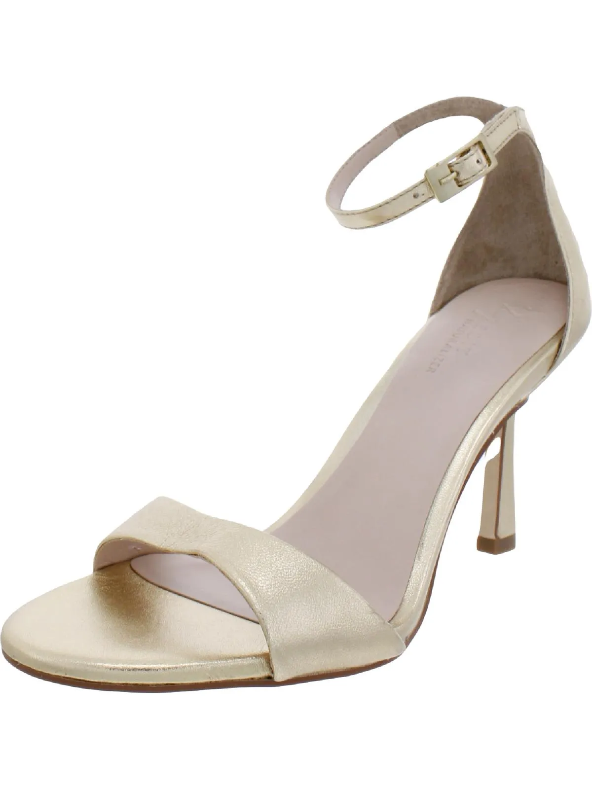 Violette Womens Leather Ankle Strap Heels