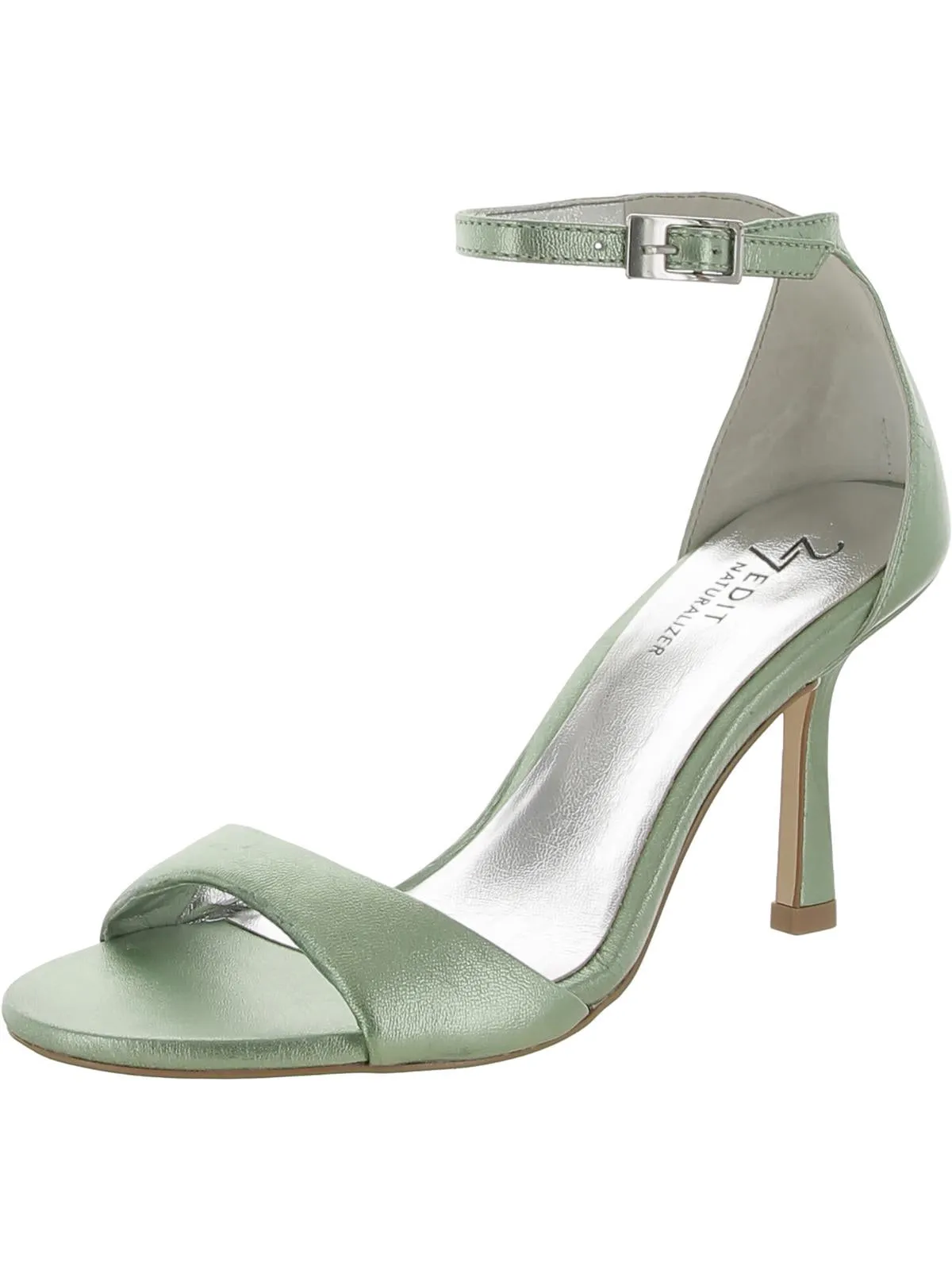 Violette Womens Leather Ankle Strap Heels