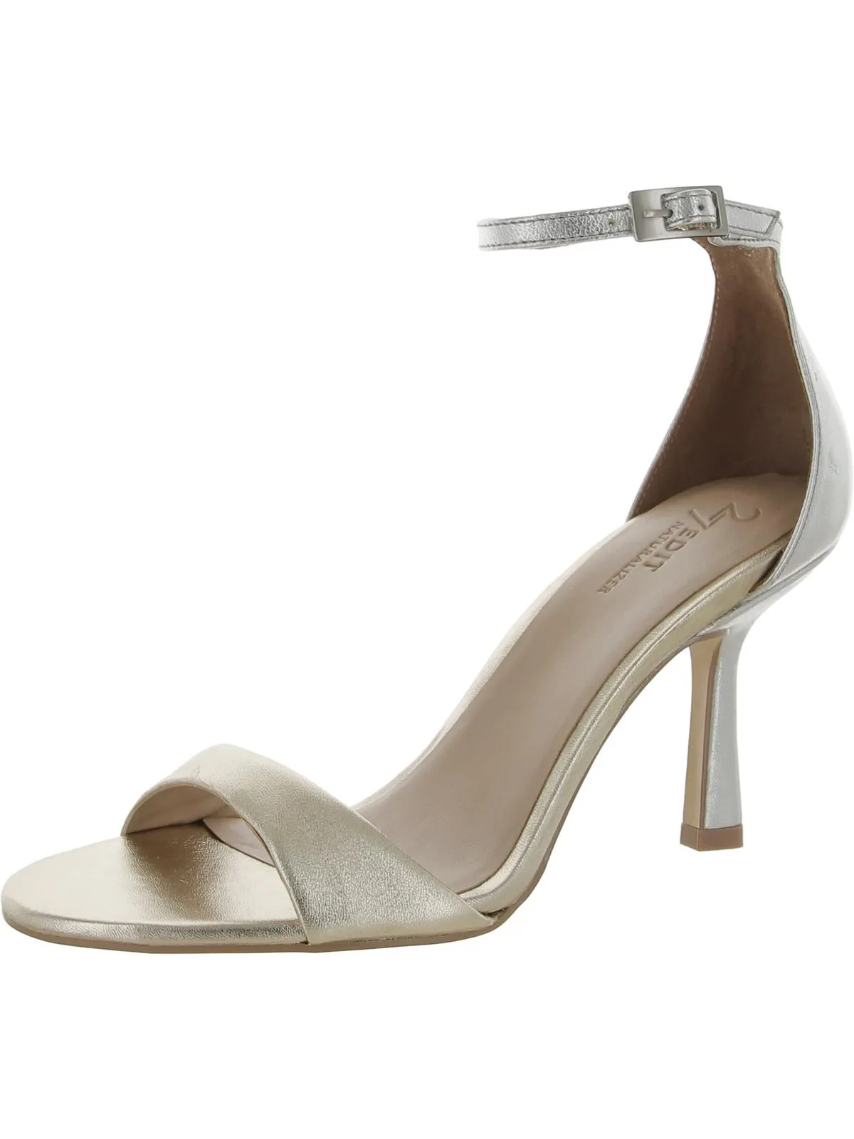 Violette Womens Leather Ankle Strap Heels