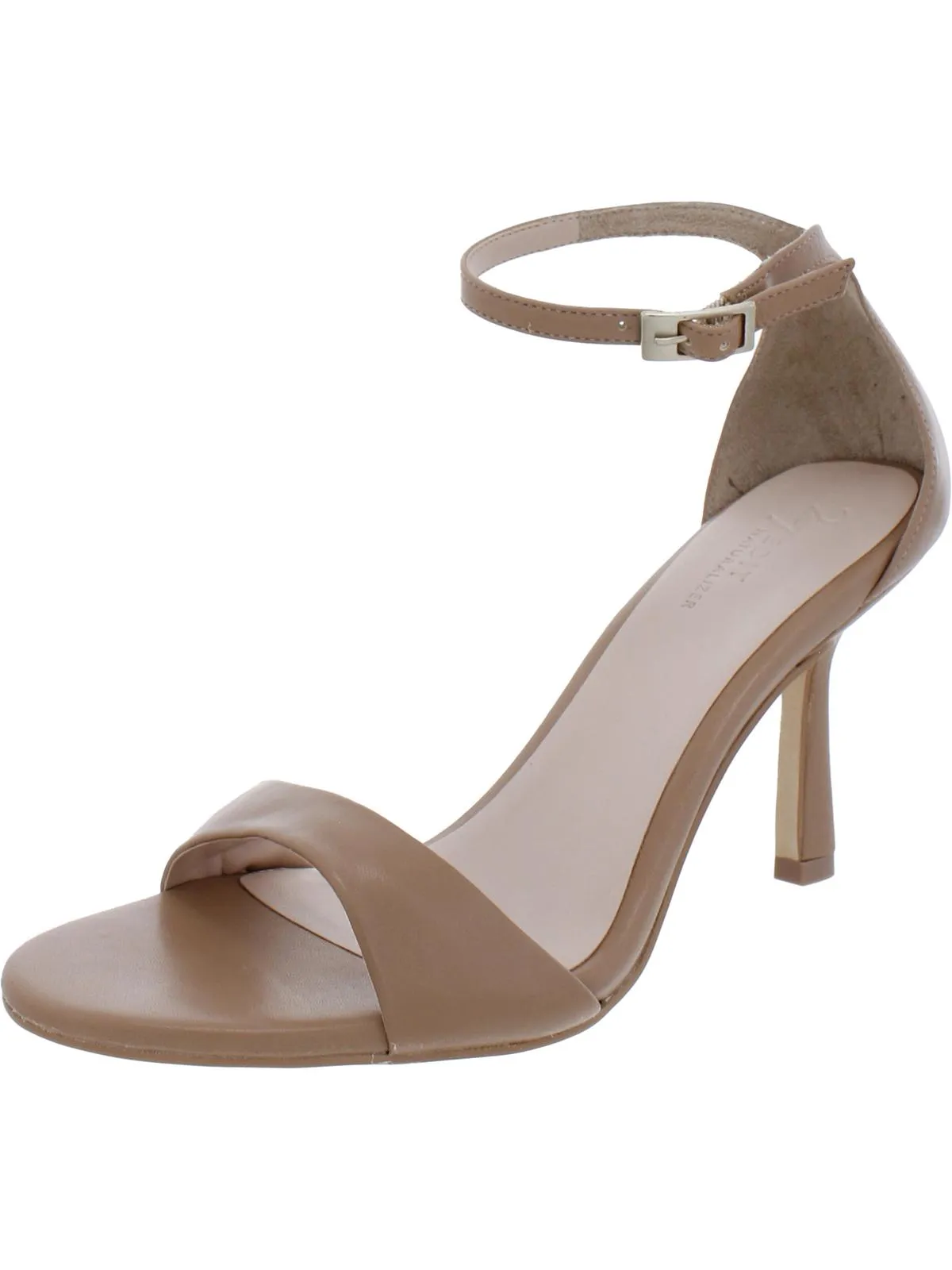Violette Womens Leather Ankle Strap Heels