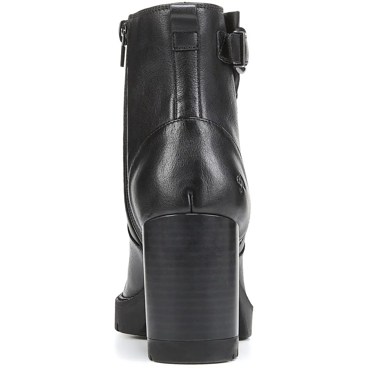 Wilde Womens Leather Stack Heel Ankle Boots