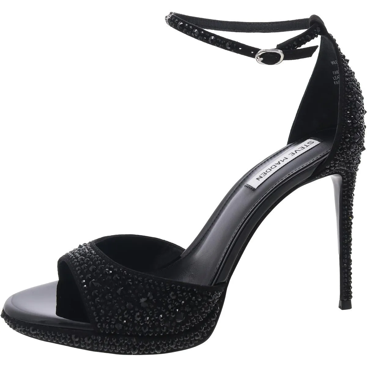 Wiley Womens Embellished Leather Ankle Strap