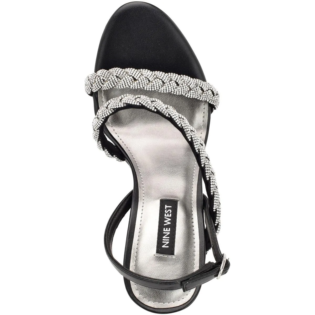 WNTIFF5 Womens Faux Leather Rhinestone Ankle Strap