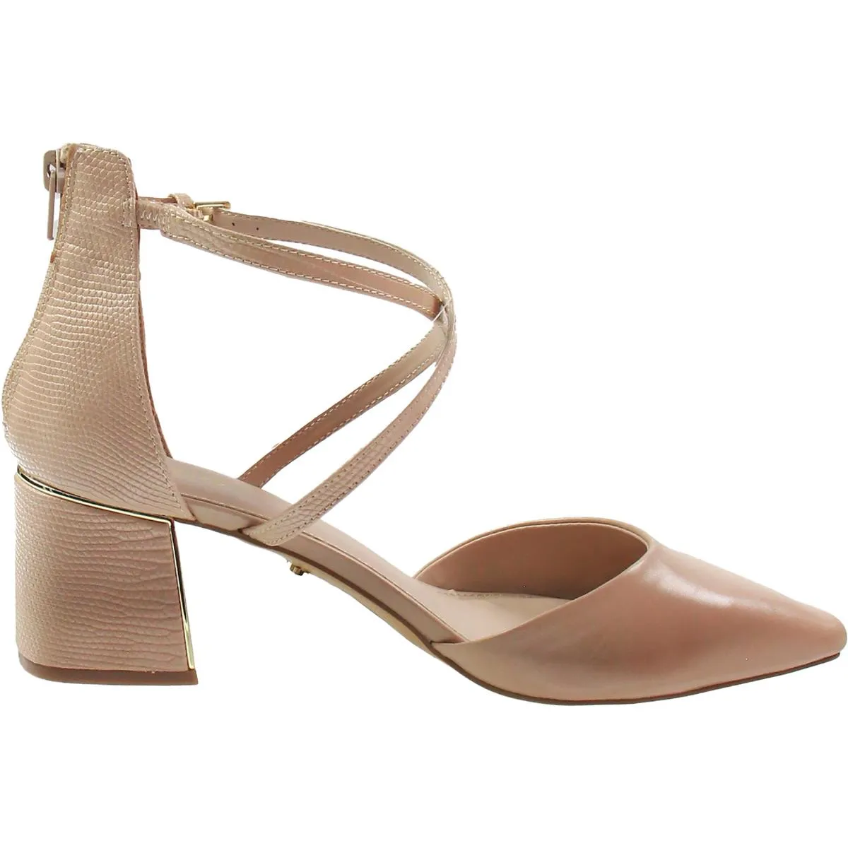 Womens Animal Print Leather Ankle Strap