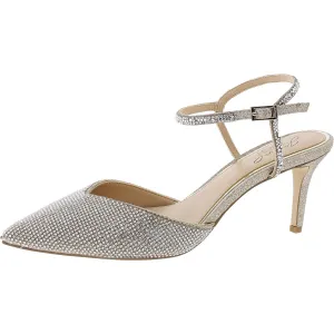 Womens Glitter Manmade Ankle Strap
