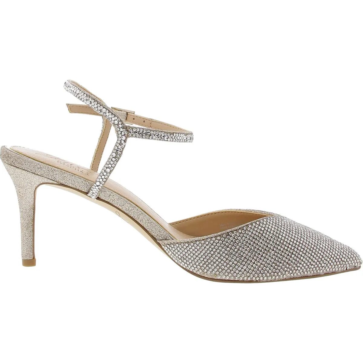 Womens Glitter Manmade Ankle Strap