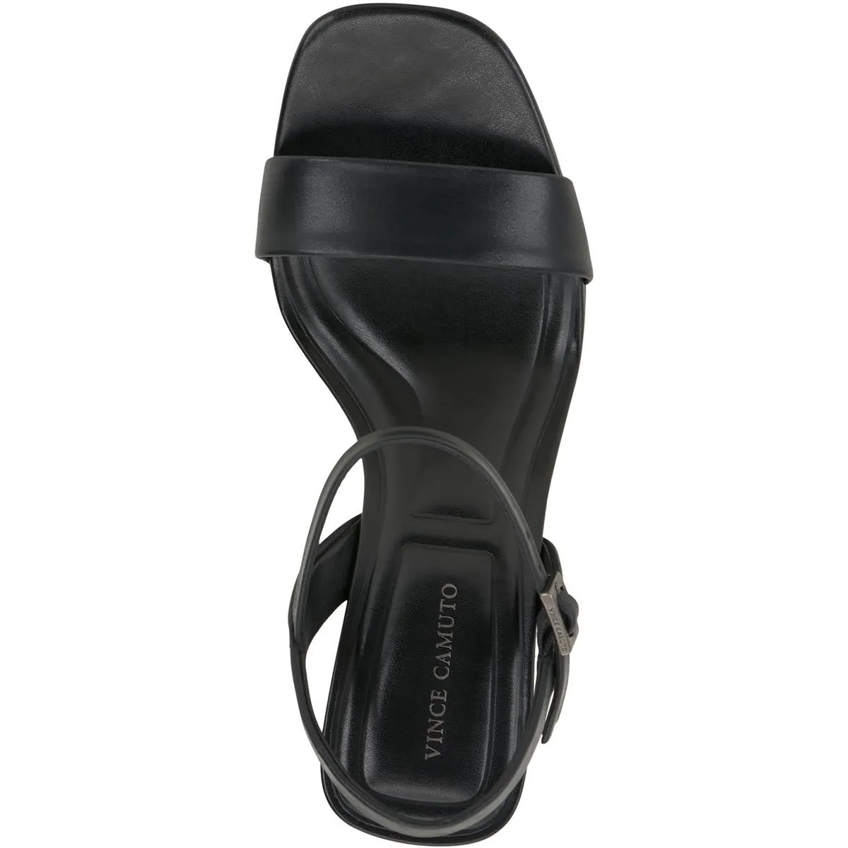 Womens Leather Ankle Strap Block Heel