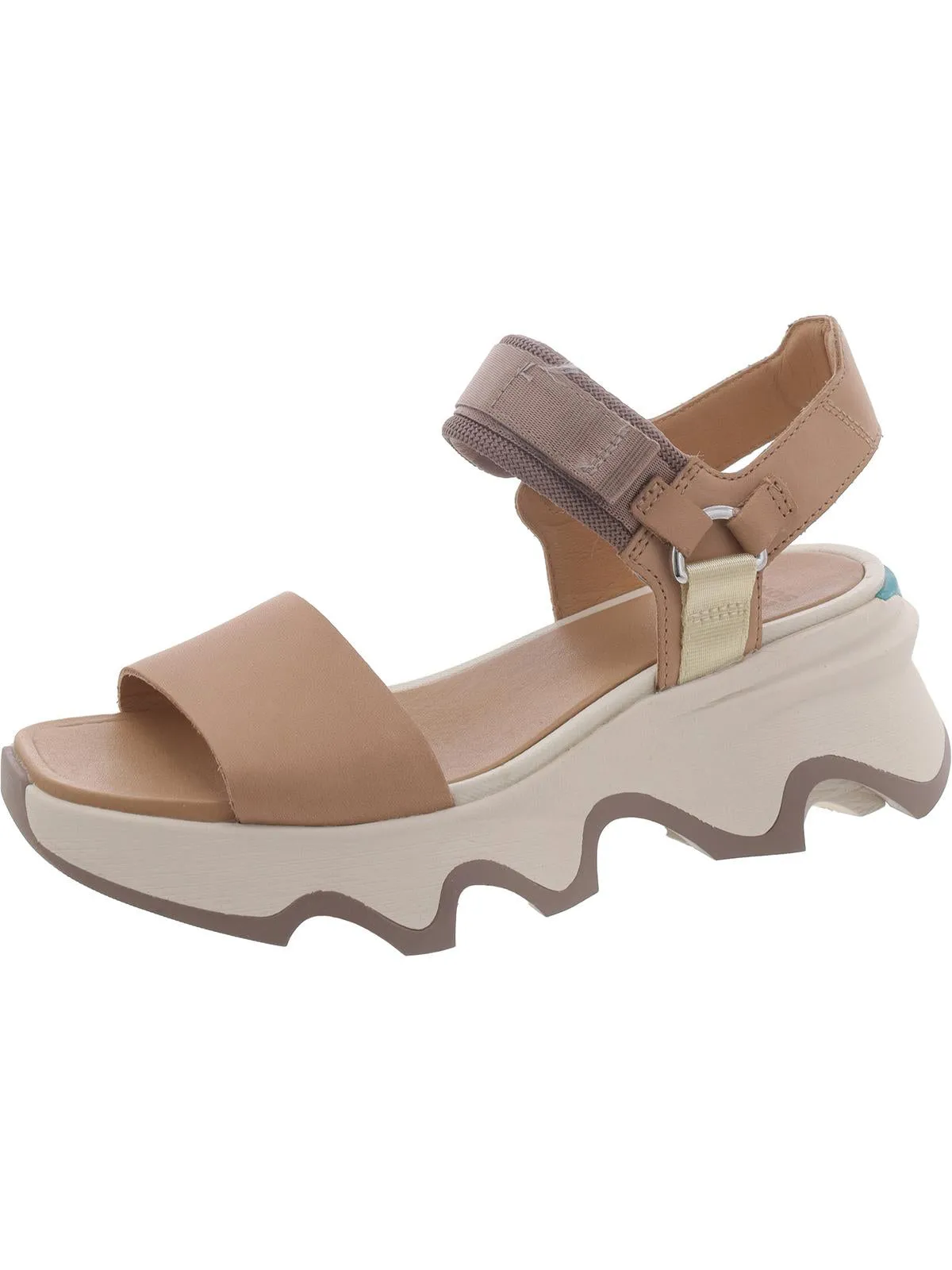 Womens Leather Embossed Ankle Strap