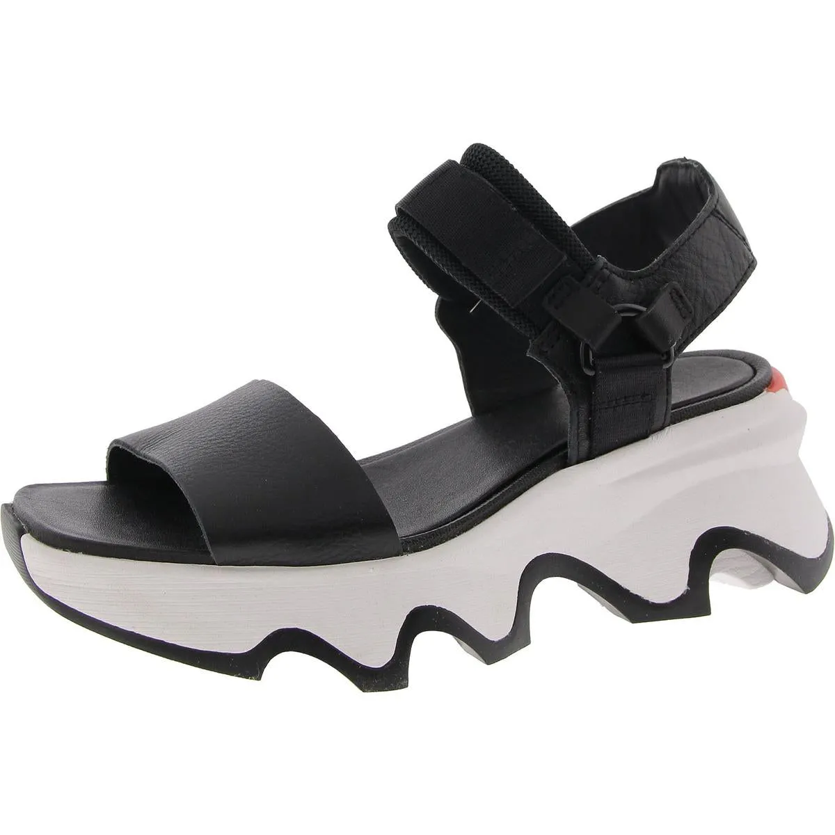 Womens Leather Embossed Ankle Strap