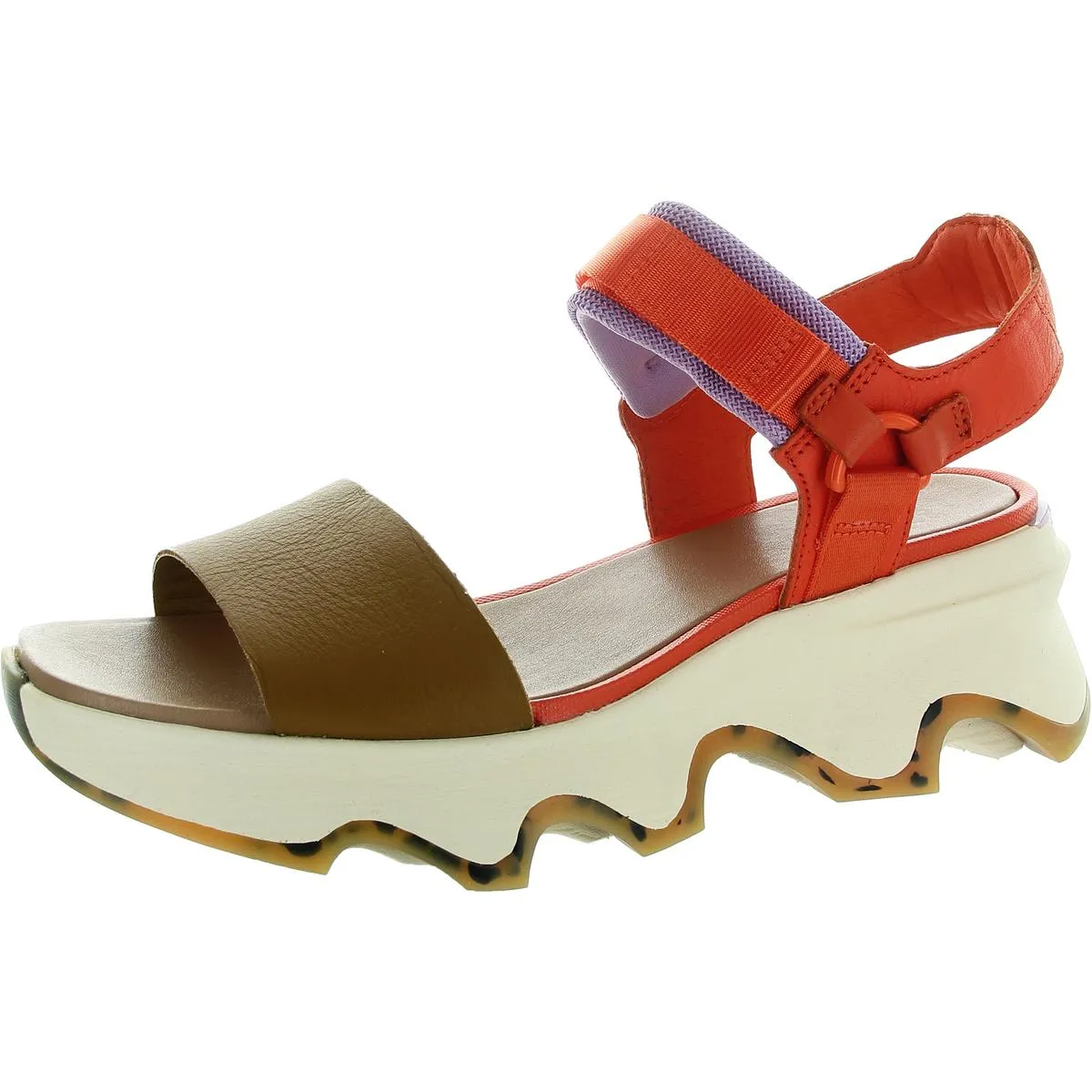 Womens Leather Embossed Ankle Strap