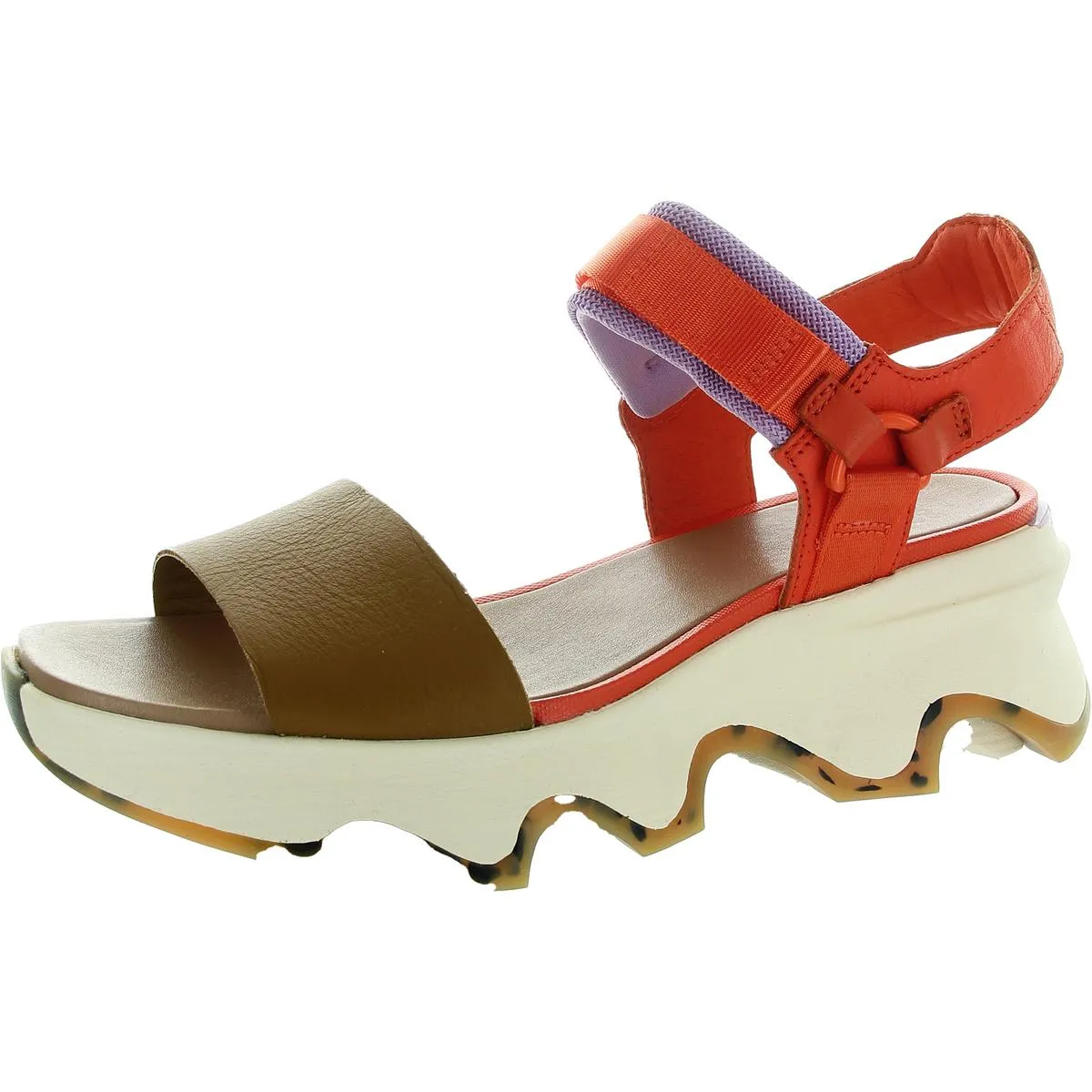 Womens Leather Embossed Ankle Strap