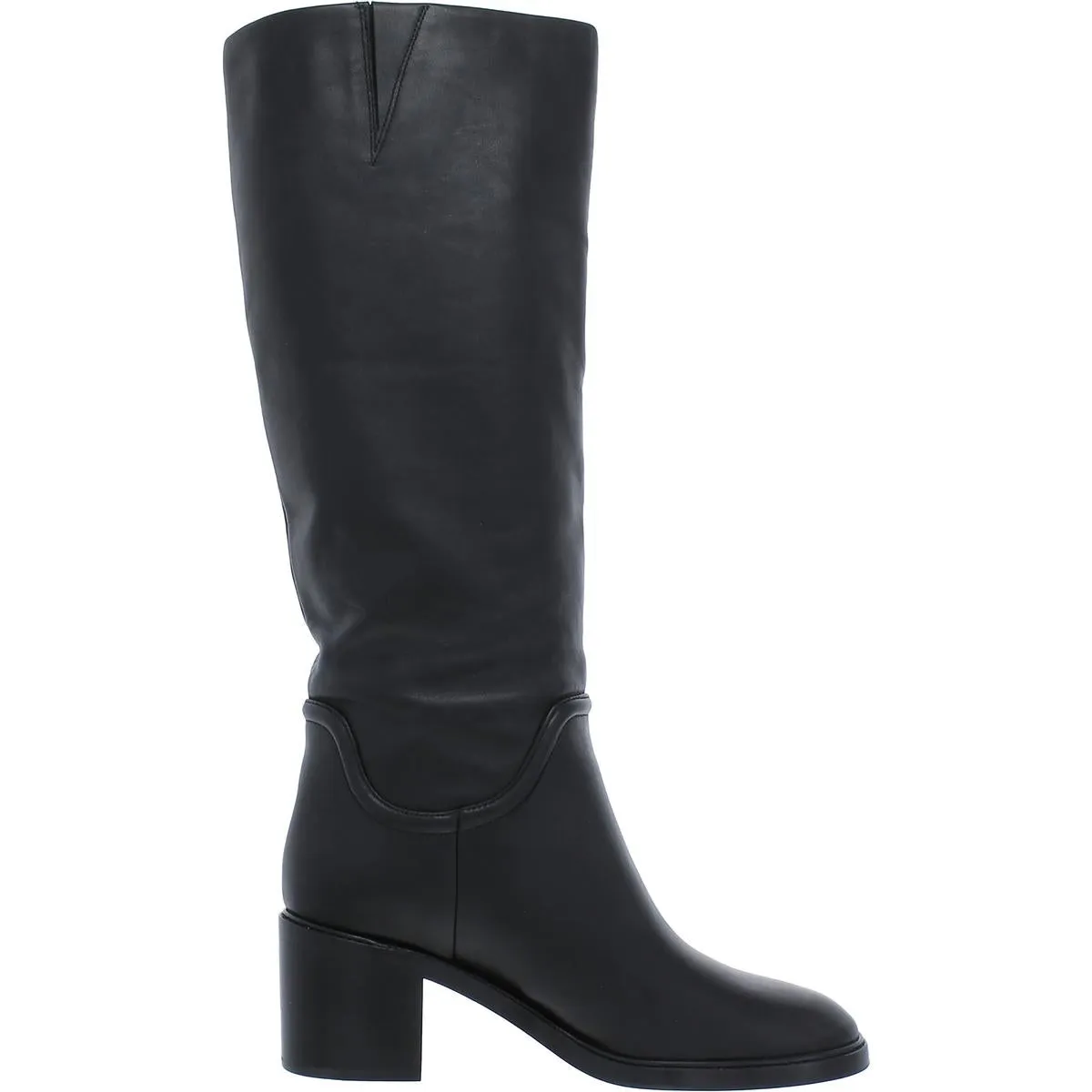 Womens Leather Pull On Knee-High Boots