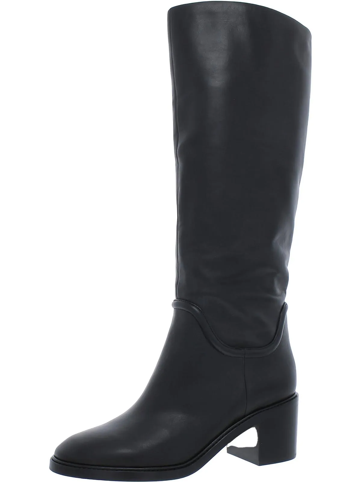 Womens Leather Pull On Knee-High Boots