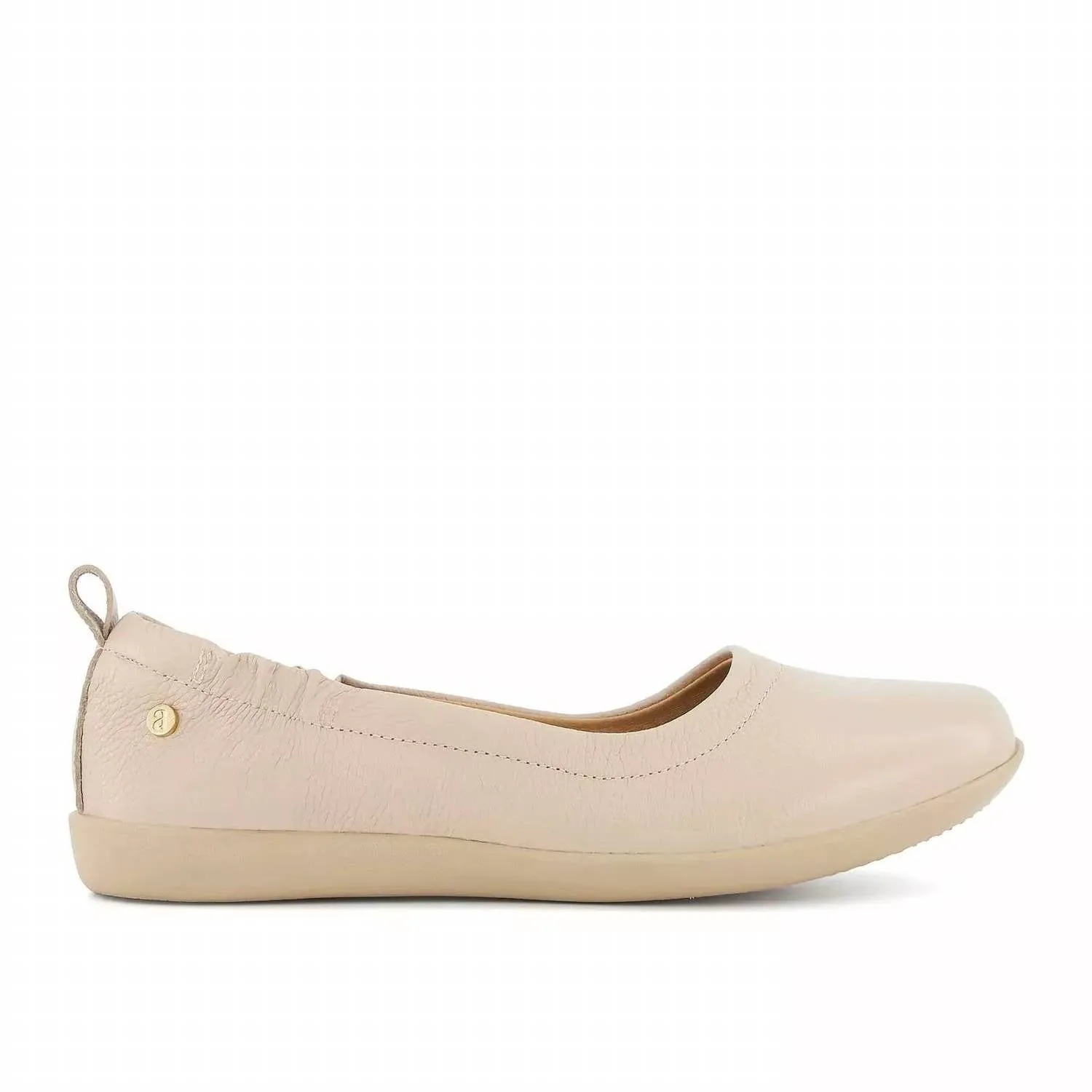 Women's Luxury Comfort Leather Ballerina Shoes In Beige