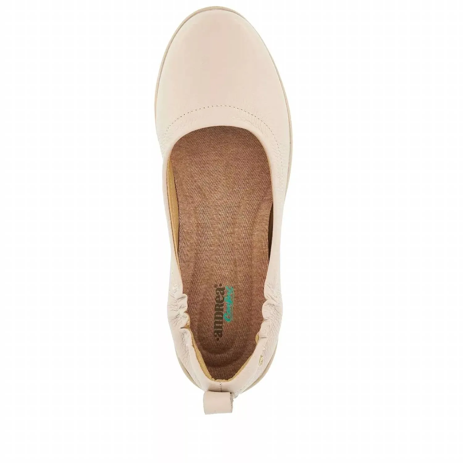 Women's Luxury Comfort Leather Ballerina Shoes In Beige