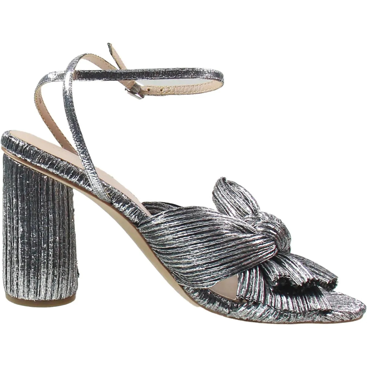Womens Metallic Leather Ankle Strap
