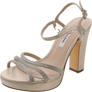 Womens Rhinestone Manmade Ankle Strap