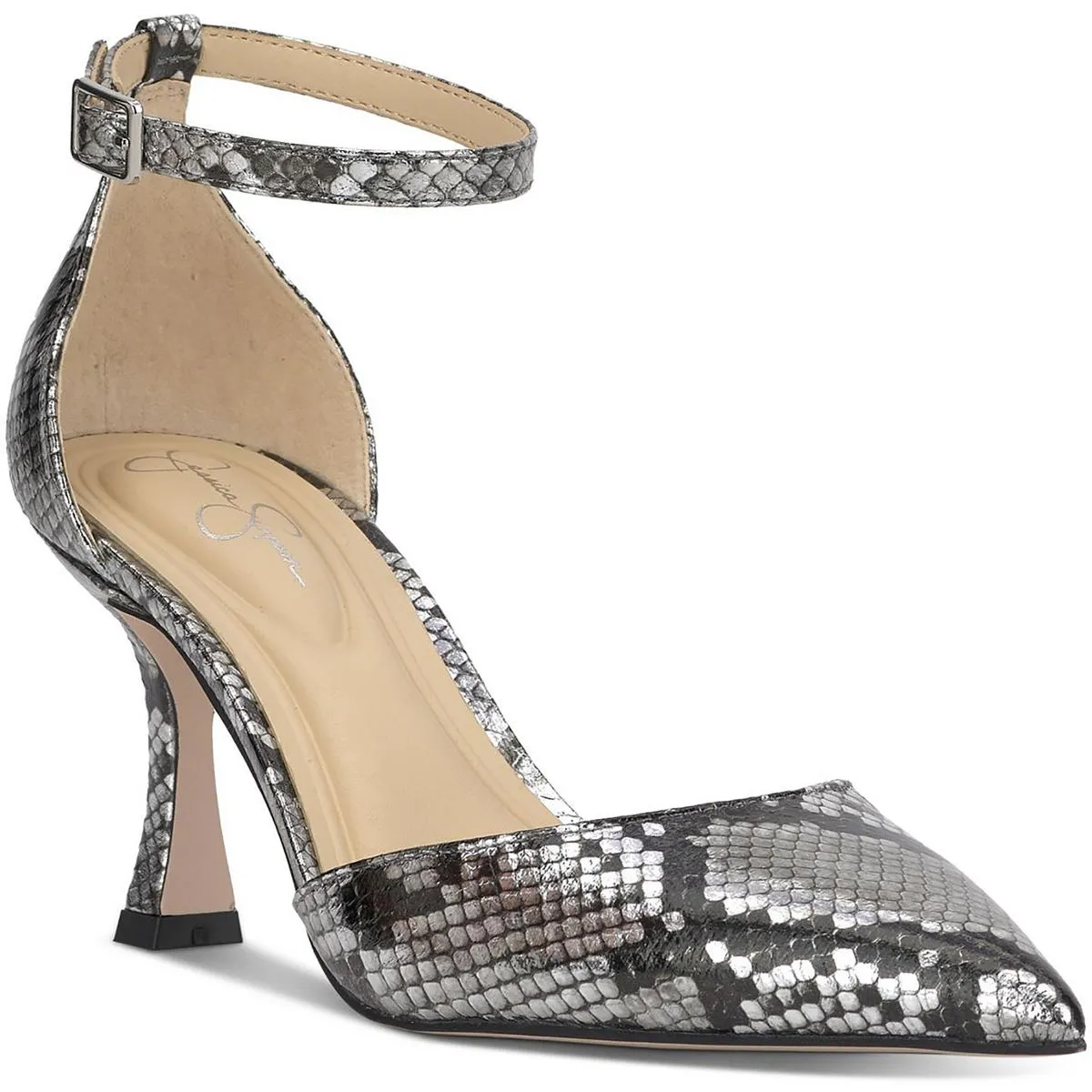 Womens Snake Print Man Made Ankle Strap