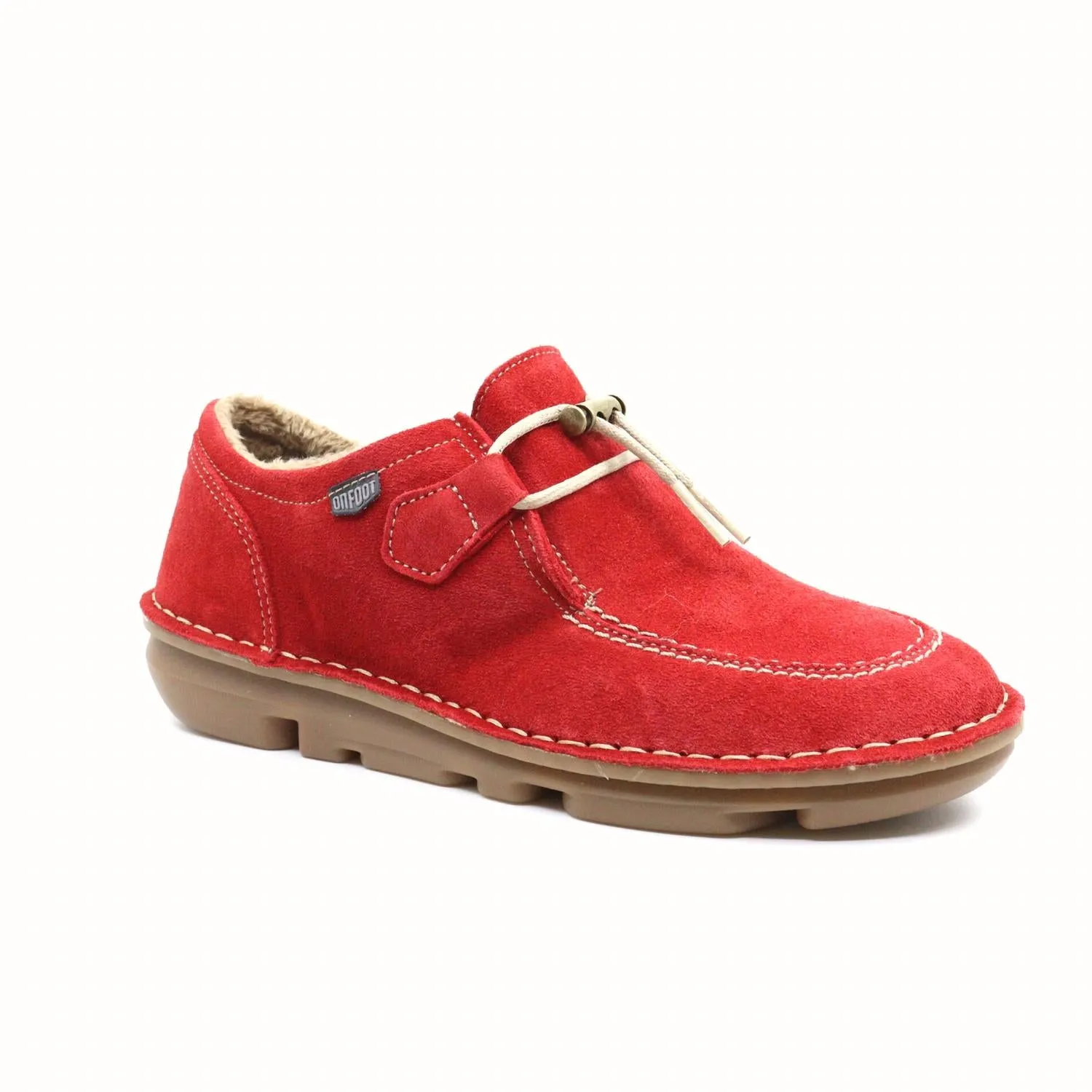 Zen Faux Fur Sneaker In Moccasin Red