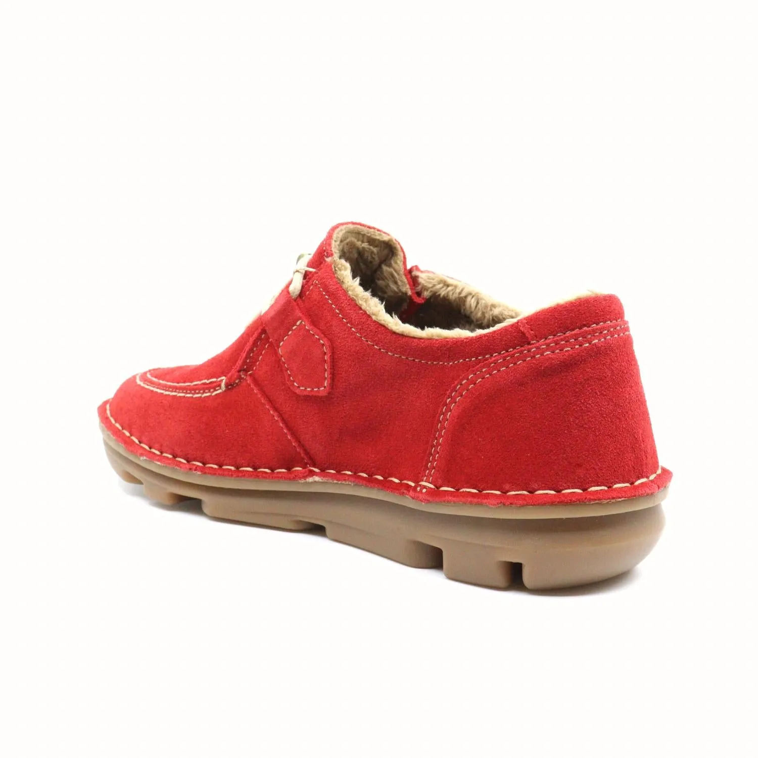 Zen Faux Fur Sneaker In Moccasin Red